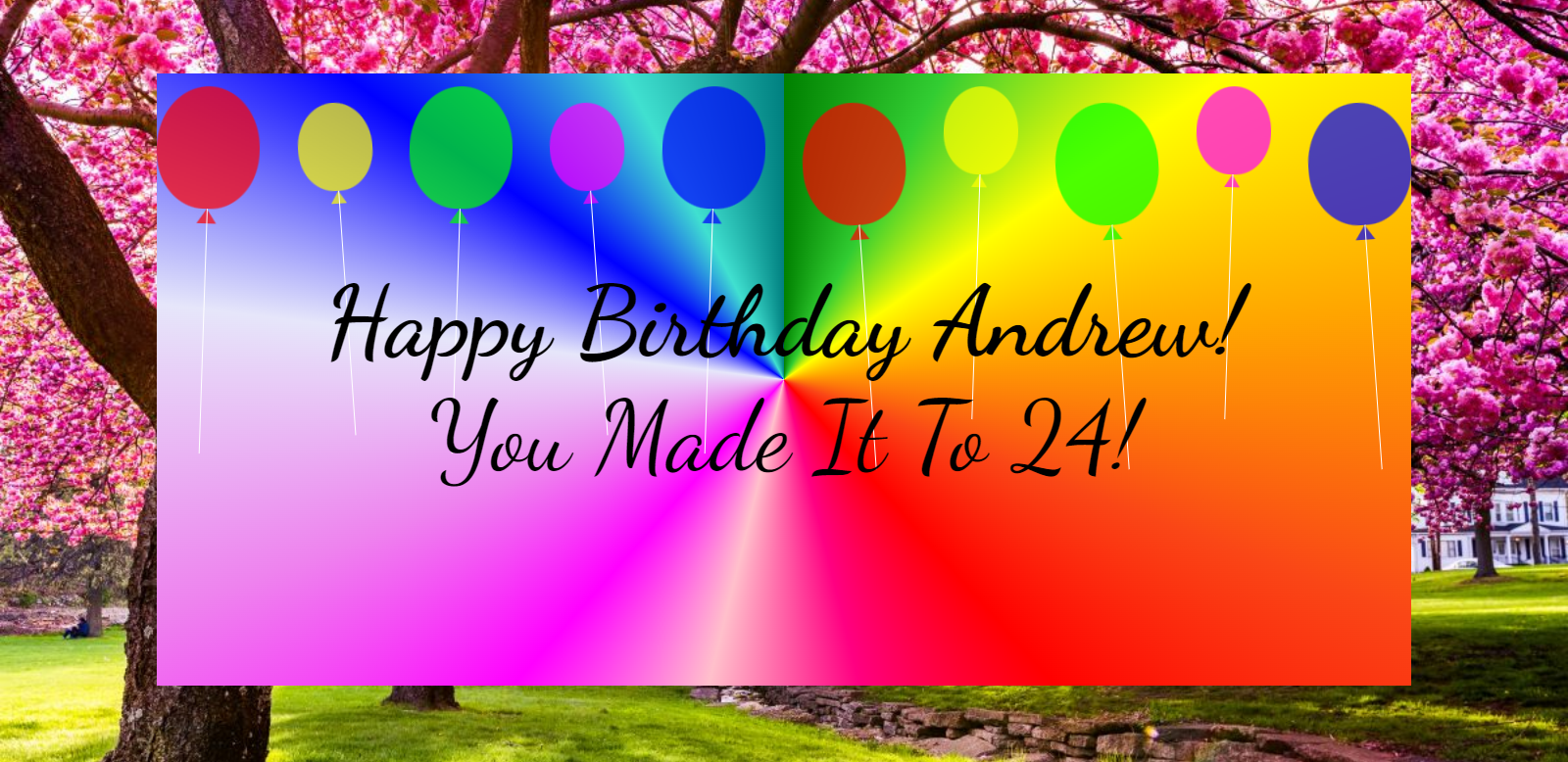 Screenshot of the Birthday Card project