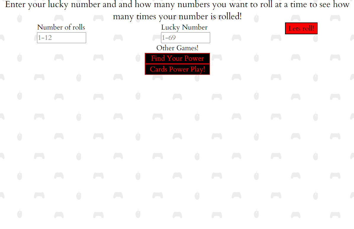 Screenshot of the Time to Gamble project