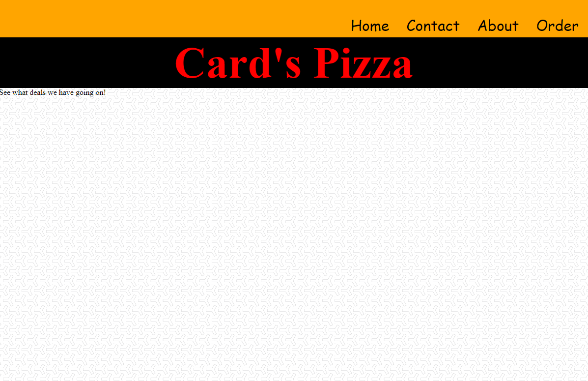 Screenshot of the Pizza 1 project