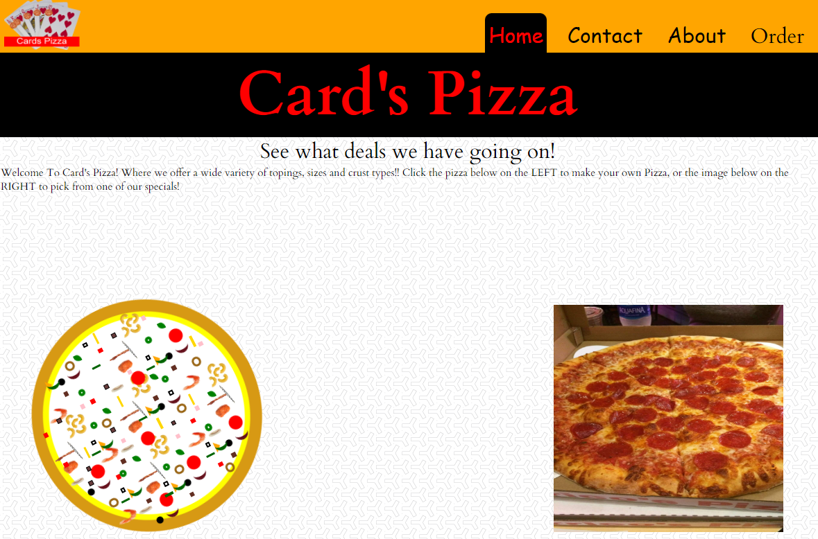 Screenshot of the Pizza 2 project