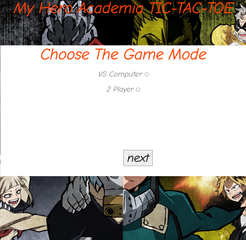 Screenshot of the Tic-Tac-Toe project