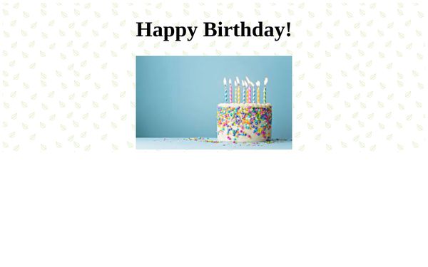 Screenshot of Birthday Card