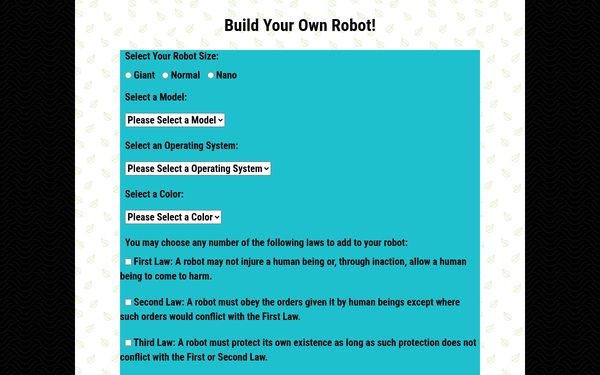 Screenshot of Build Your Own Robot